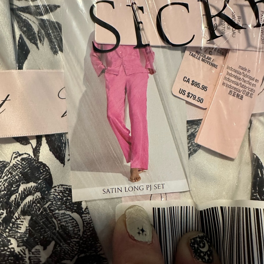 NWT VS Satin Long PJ set